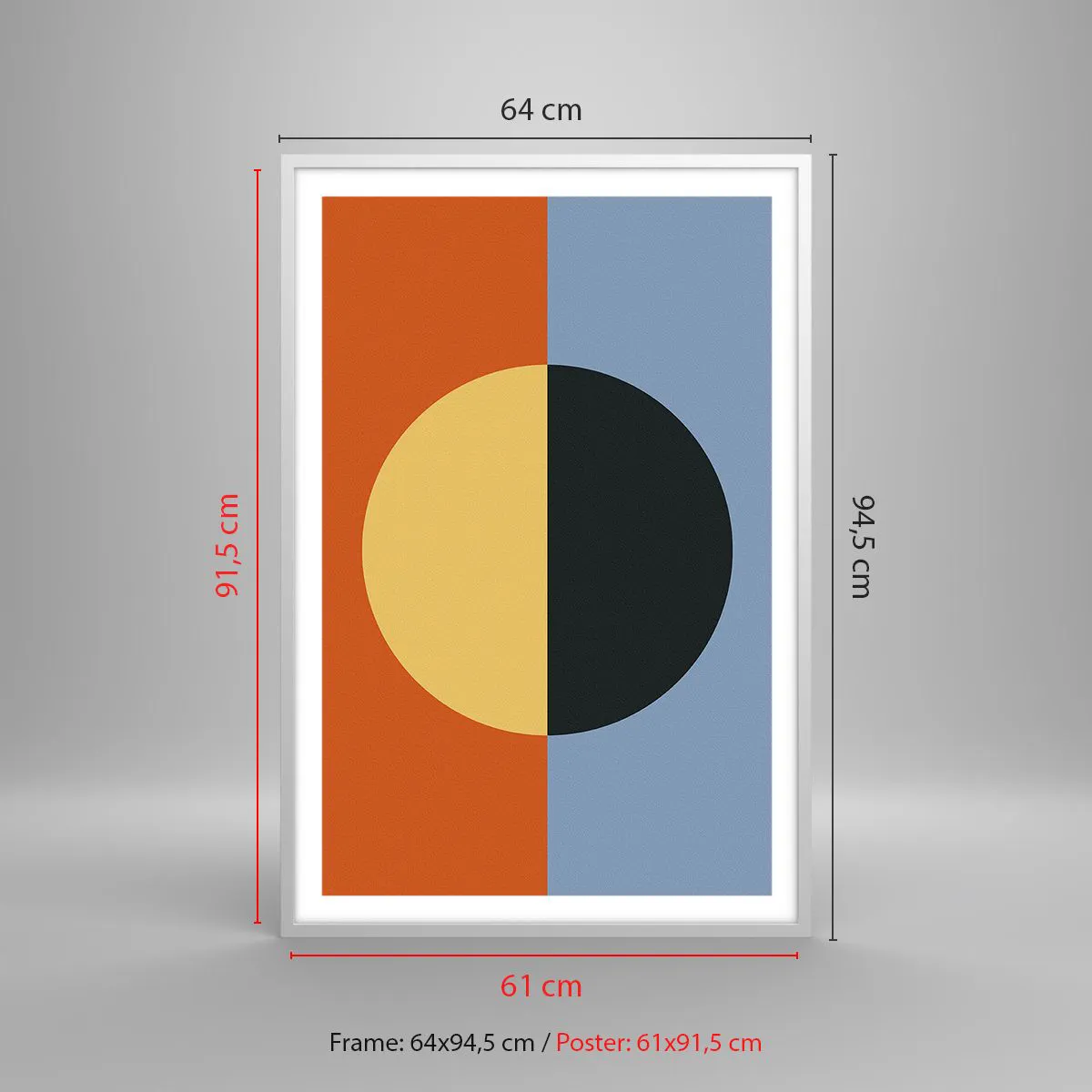Poster in white frmae - Composition of Warm and Cool - 61x91 cm