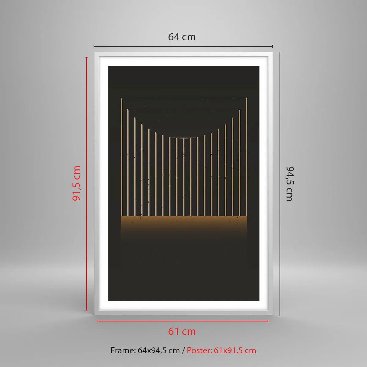 Poster în ramă albă - Explorați întunericul - 61x91 cm