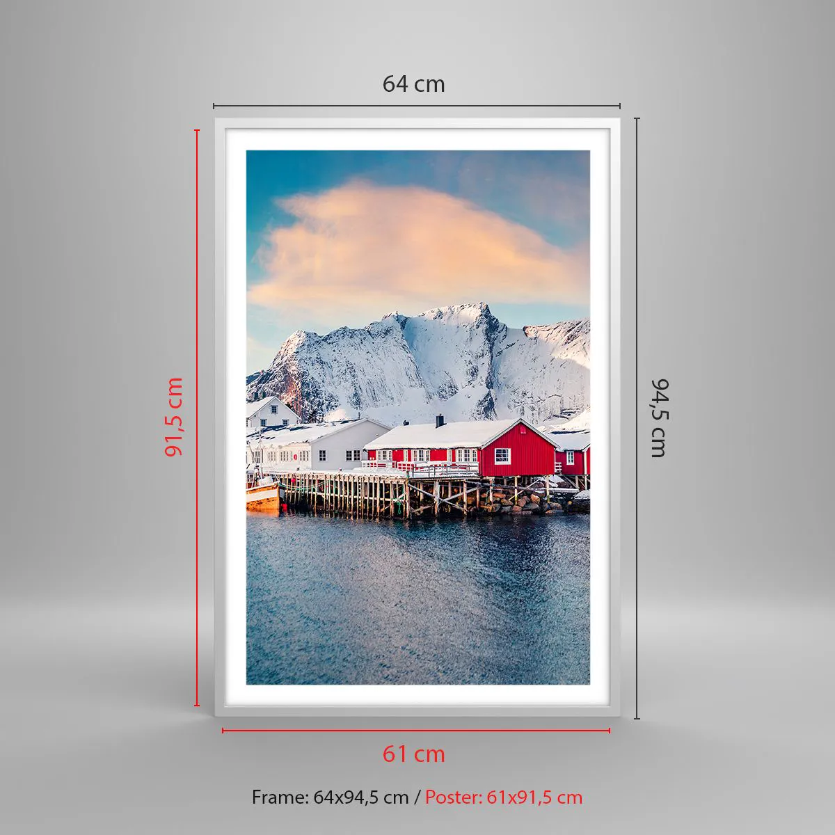 Affiche dans un cadre blanc - Poster - Retraite dans le nord - 61x91 cm