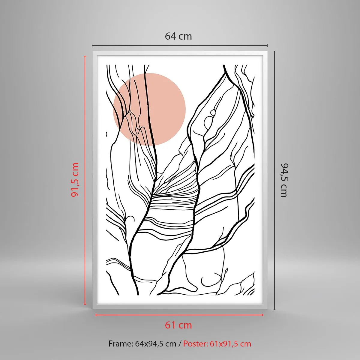 Poster in einem weißen Rahmen - In einem Netz aus Zweigen - 61x91 cm