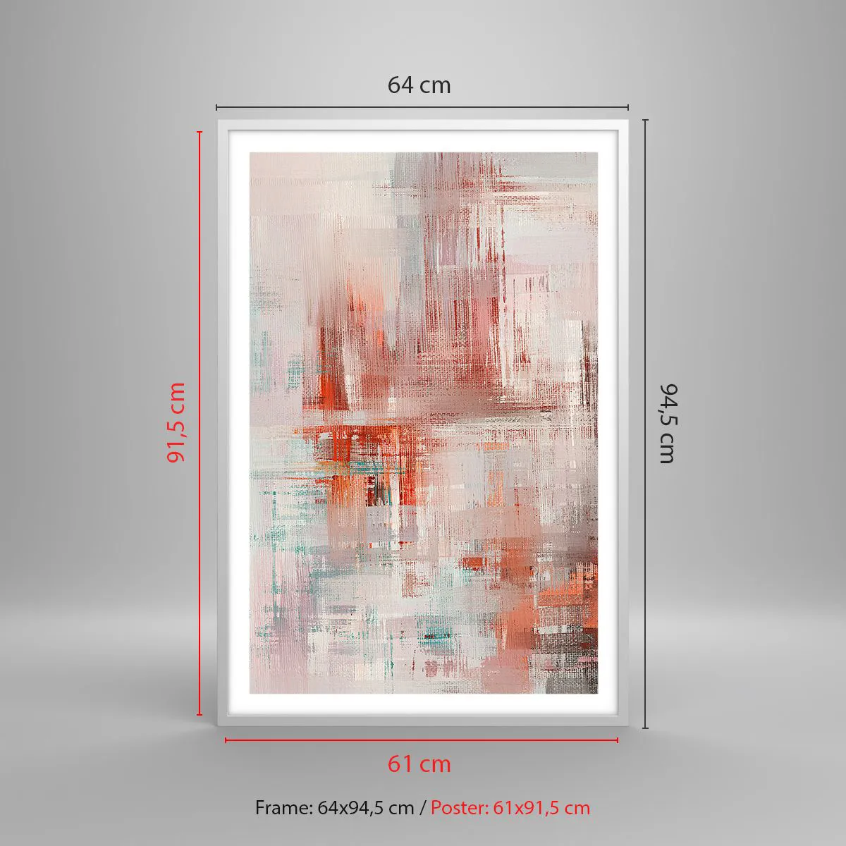 Plakat i hvid ramme - Diset. Hvor er dog det lyserødt - 61x91 cm