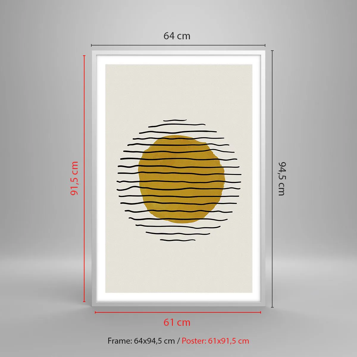 Affiche dans un cadre blanc - Poster - Abstraction tremblante de chaleur - 61x91 cm