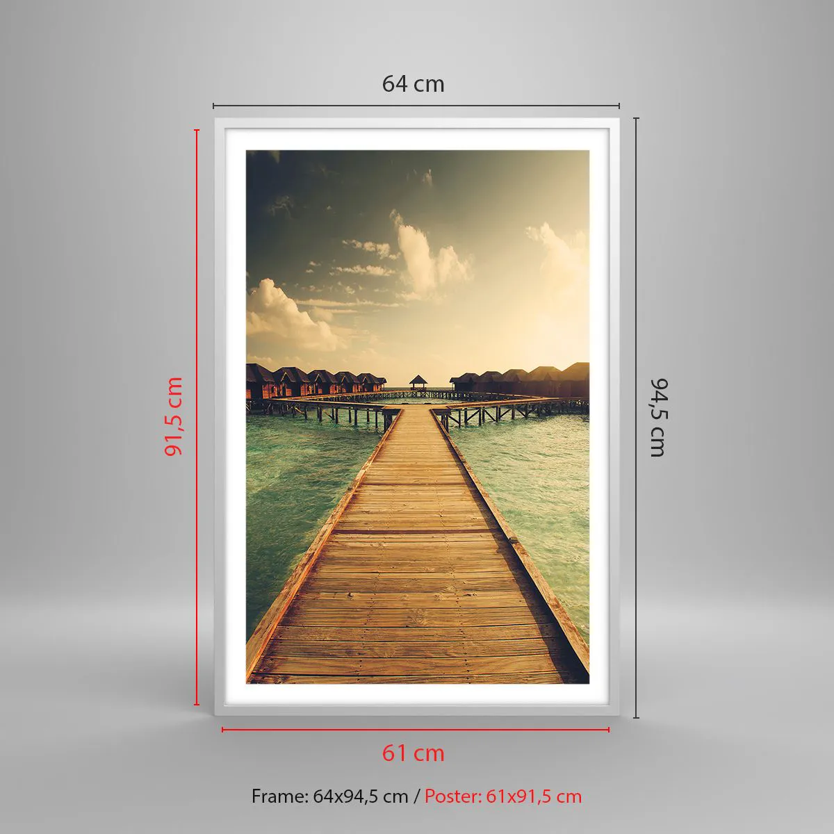 Affiche dans un cadre blanc - Poster - Invitation chaleureuse - 61x91 cm