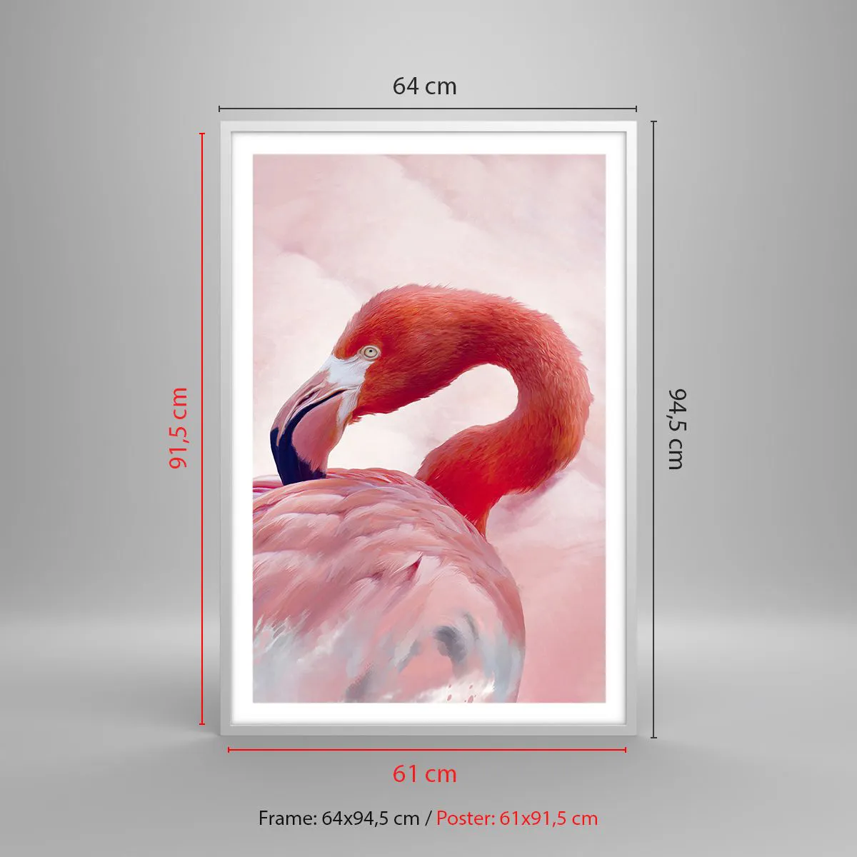 Poster in white frmae - Bird Look - 61x91 cm