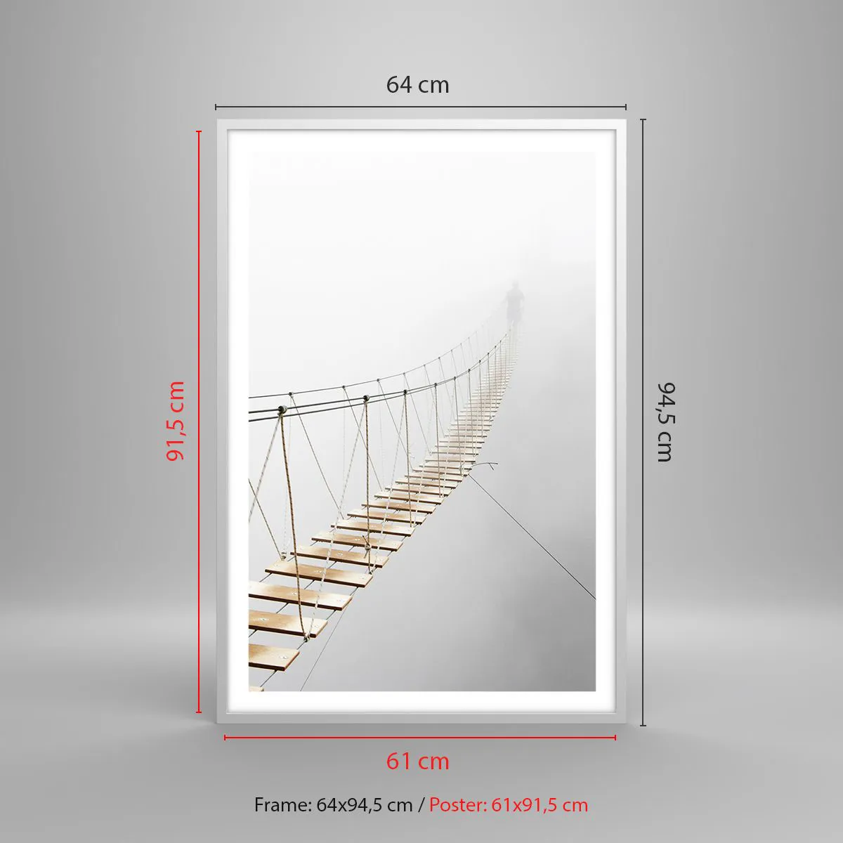 Poster in einem weißen Rahmen - Wohin wird es dich führen? - 61x91 cm