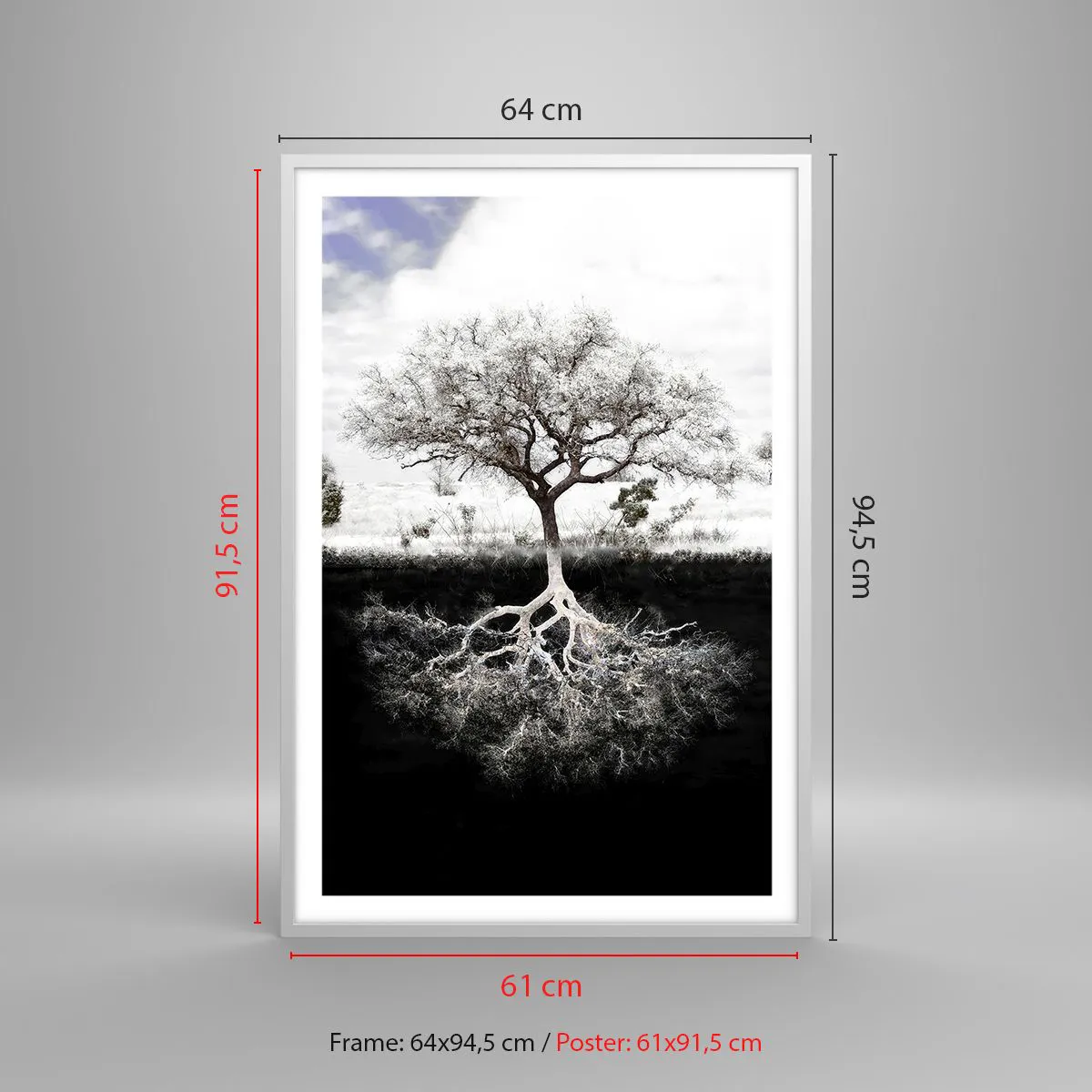 Poster in einem weißen Rahmen - Die Natur der Welt entdecken - 61x91 cm