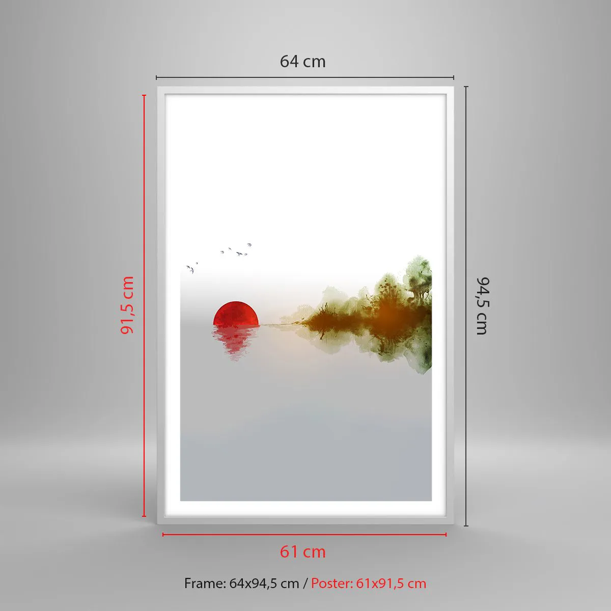 Plakat w białej ramie - Obietnica spokoju - 61x91 cm