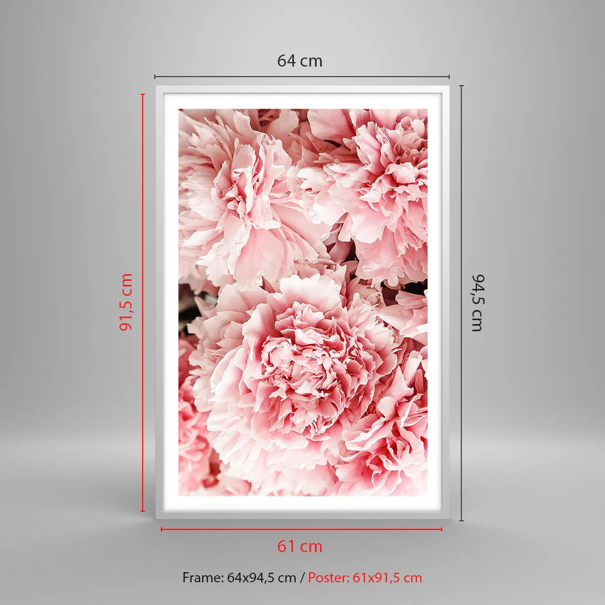 Affiche dans un cadre blanc - Poster - Rêve rose - 61x91 cm