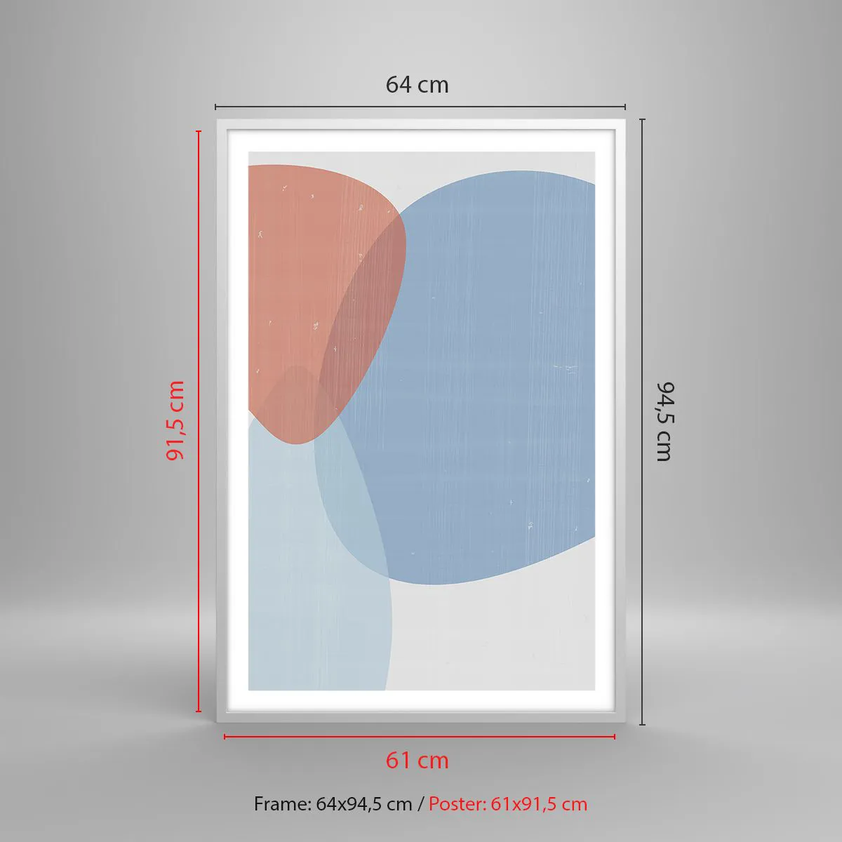 Affisch i vit ram - Pastellfärgade relationer - 61x91 cm