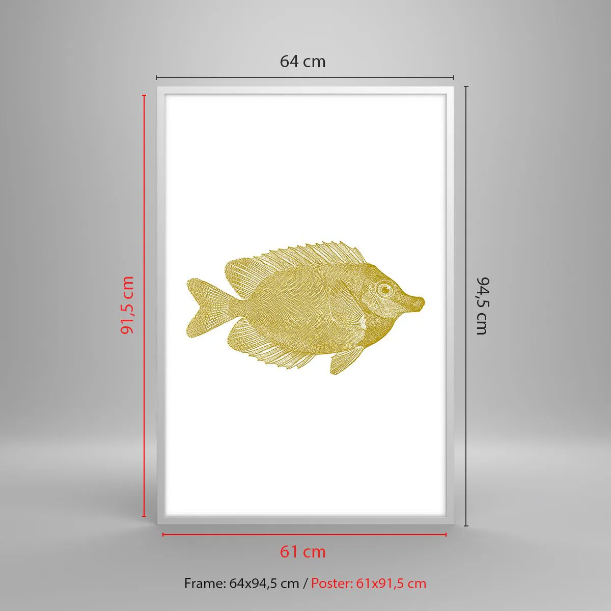 Affiche dans un cadre blanc - Poster - Du poisson et c'est tout - 61x91 cm