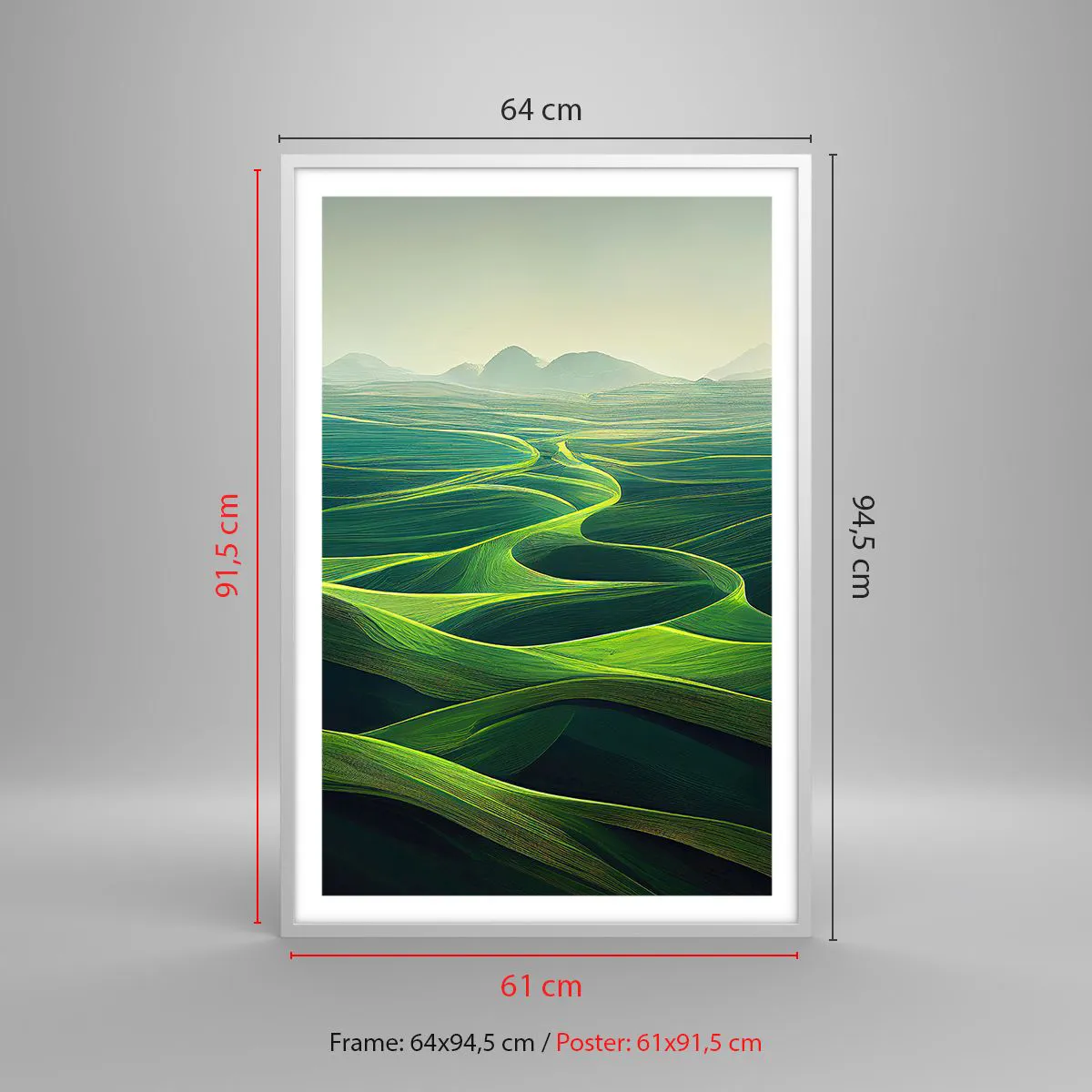 Poszter fekete keretben - Zöld völgyekben - 61x91 cm