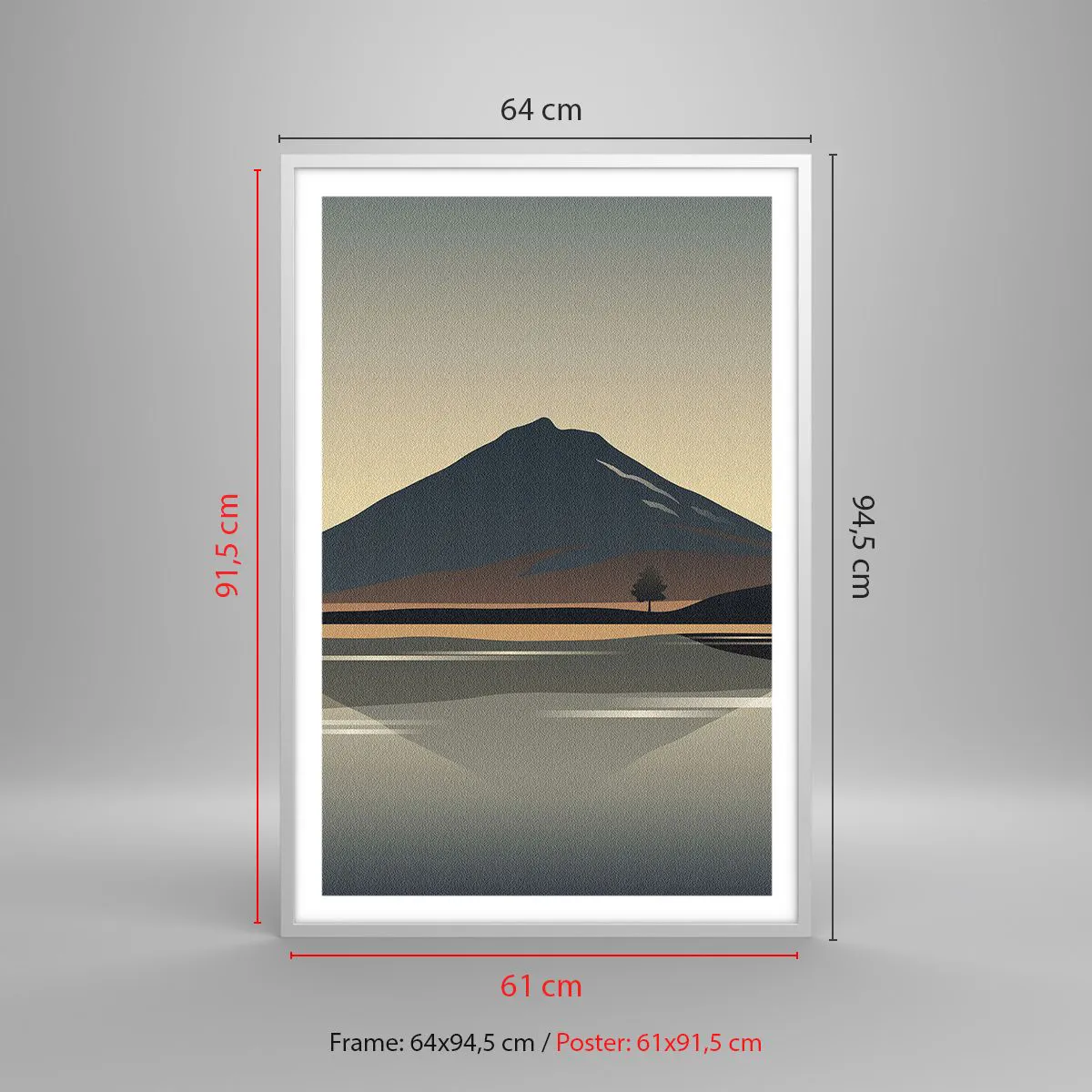 Plagát v bielom ráme - Zrkadlový odraz - 61x91 cm