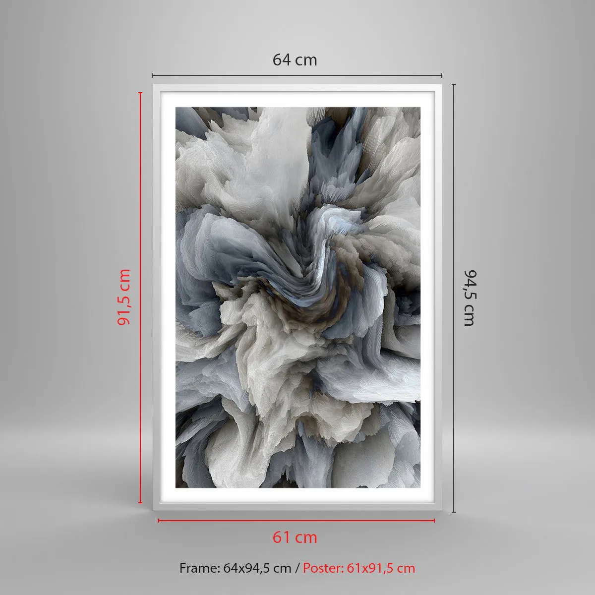 Plakat i hvid ramme - Sten og blomst - 61x91 cm