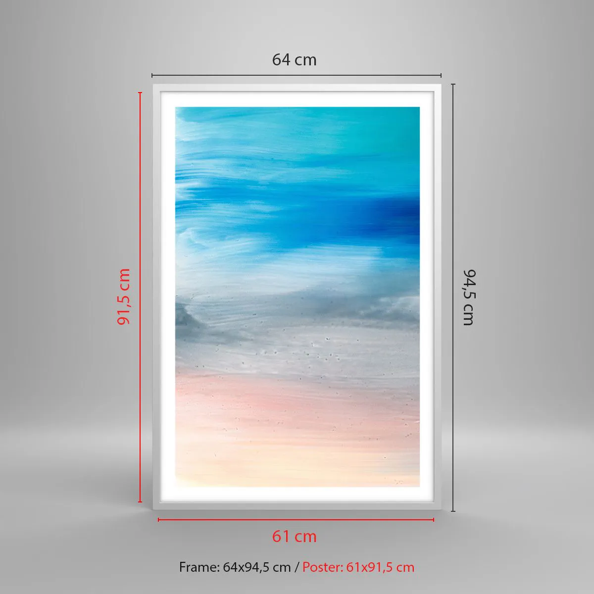 Affiche dans un cadre blanc - Poster - Éléments : air - 61x91 cm