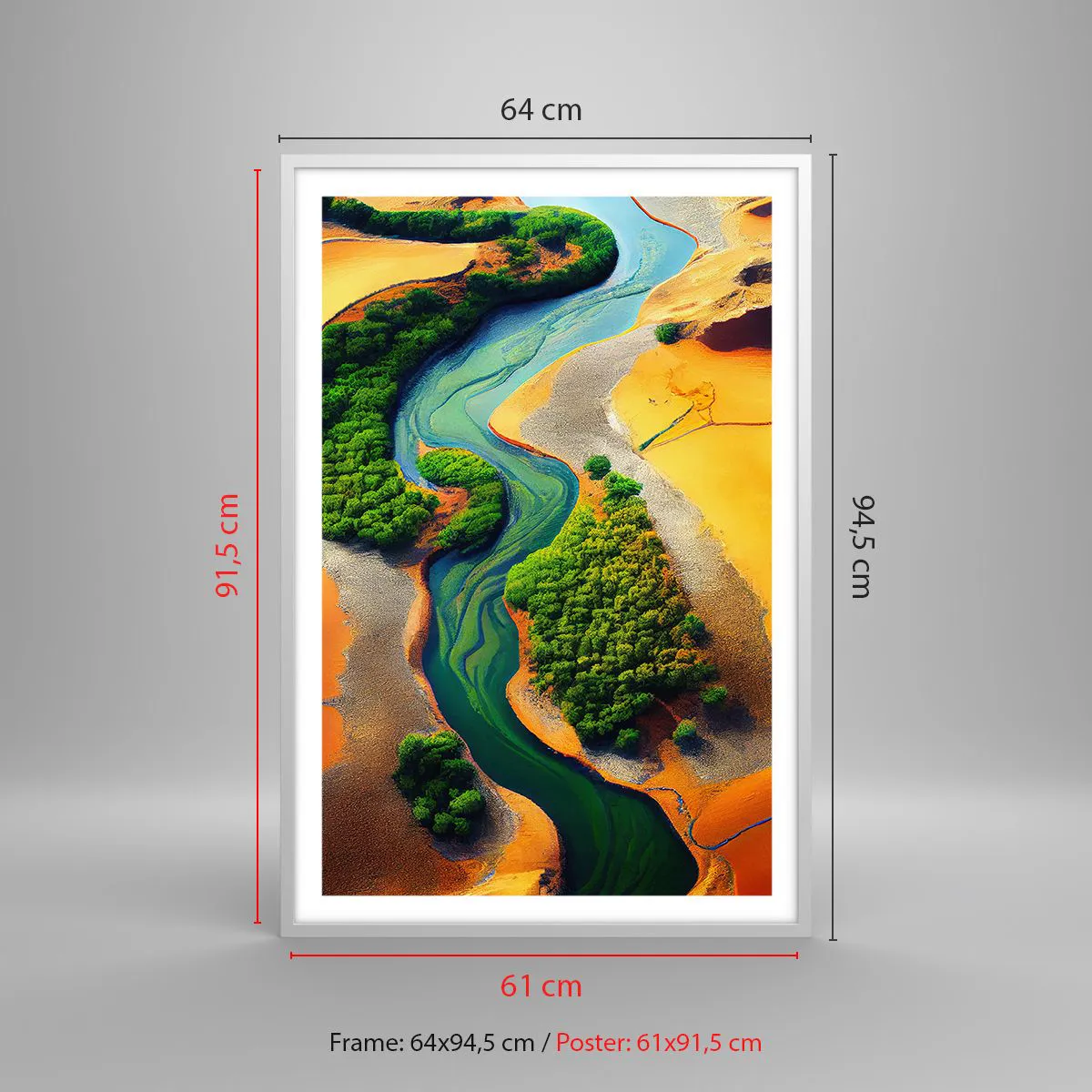 Poster in cornice bianca - Il fiume della vita - 61x91 cm