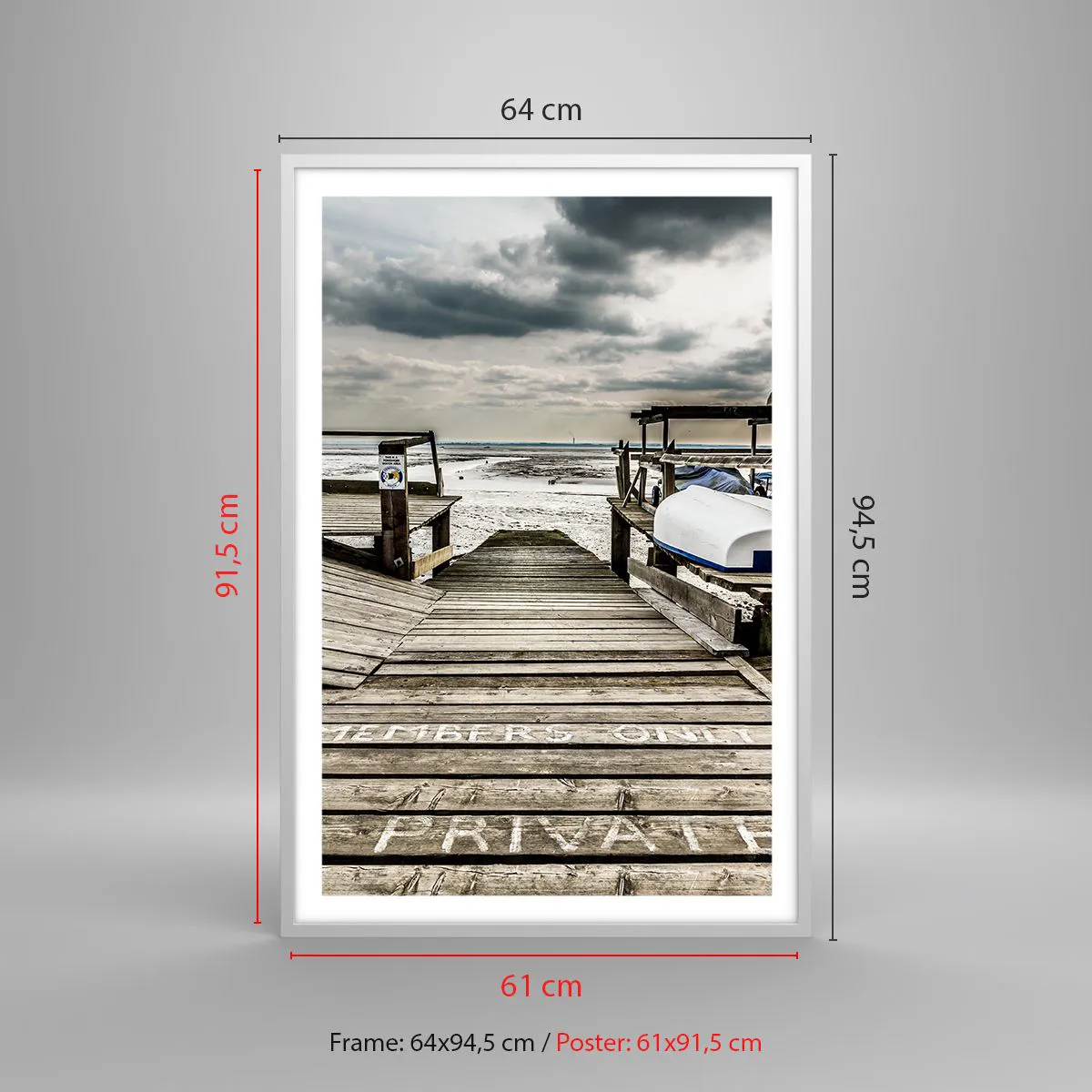 Poszter fekete keretben - Az északi part - 61x91 cm