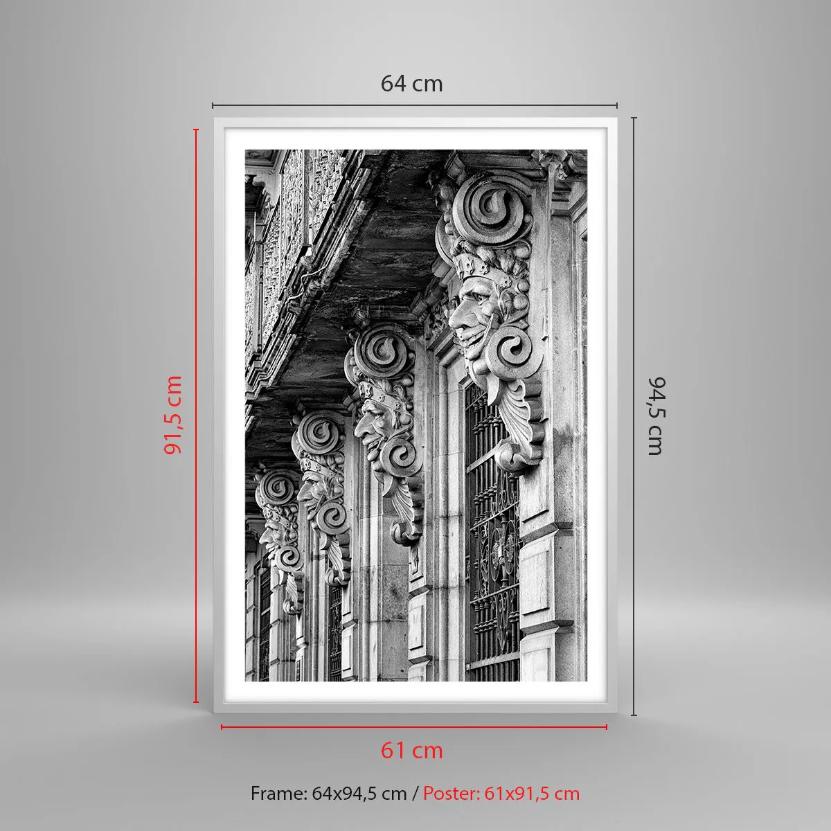 Affiche dans un cadre blanc - Poster - Incroyable Barcelone - 61x91 cm