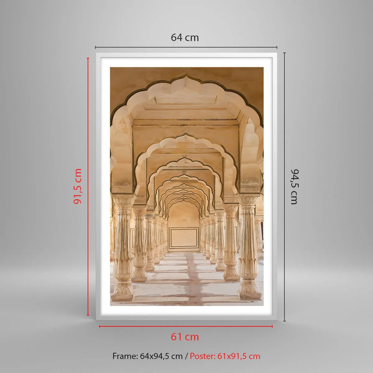 Poster in einem weißen Rahmen - Im Palast des Maharadschas - 61x91 cm