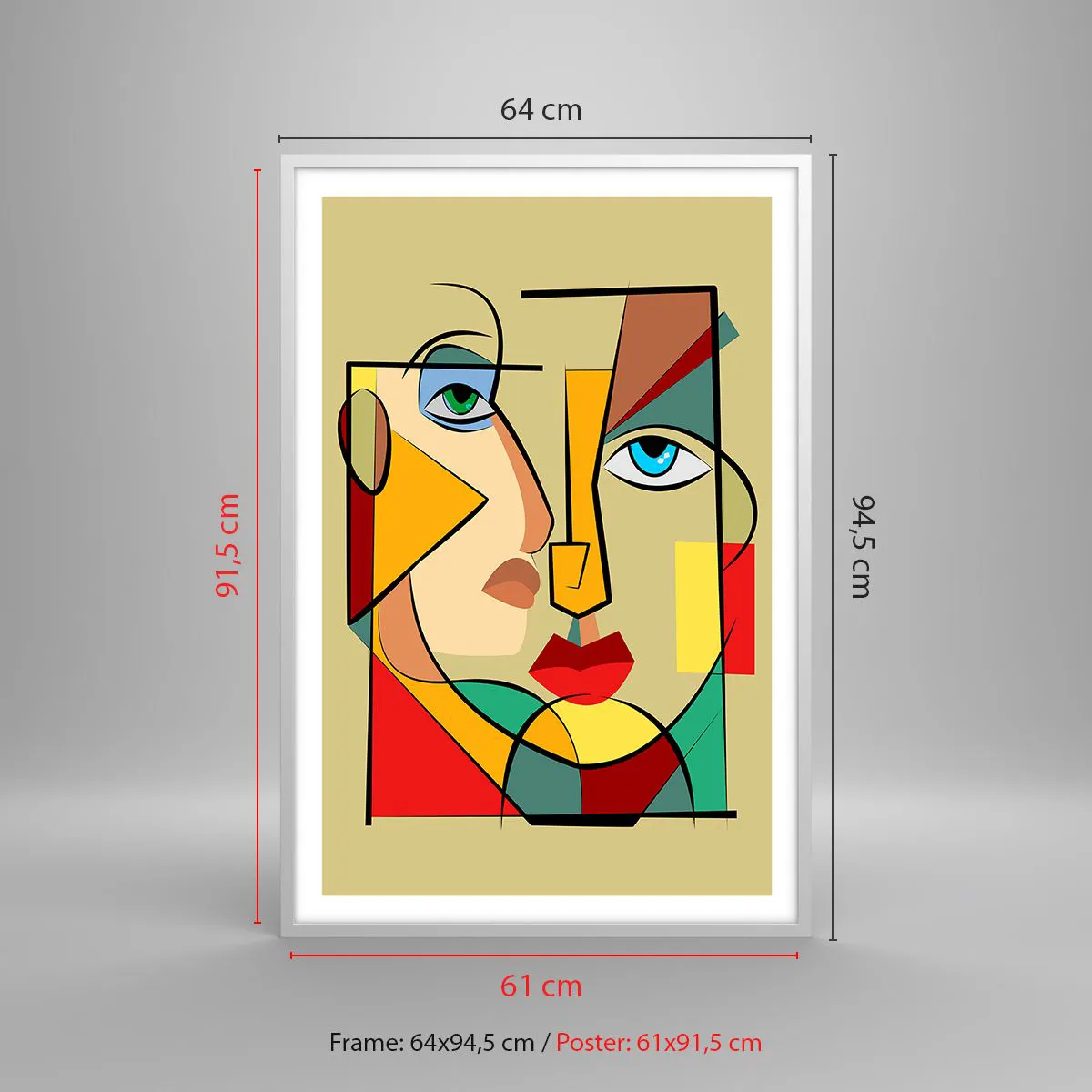 Poster in einem weißen Rahmen - Passendes Paar - 61x91 cm