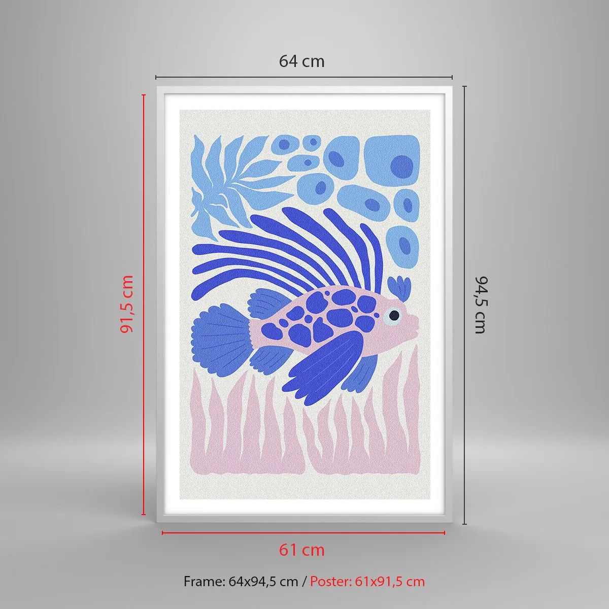 Plakat i hvid ramme - I dit rette element - 61x91 cm