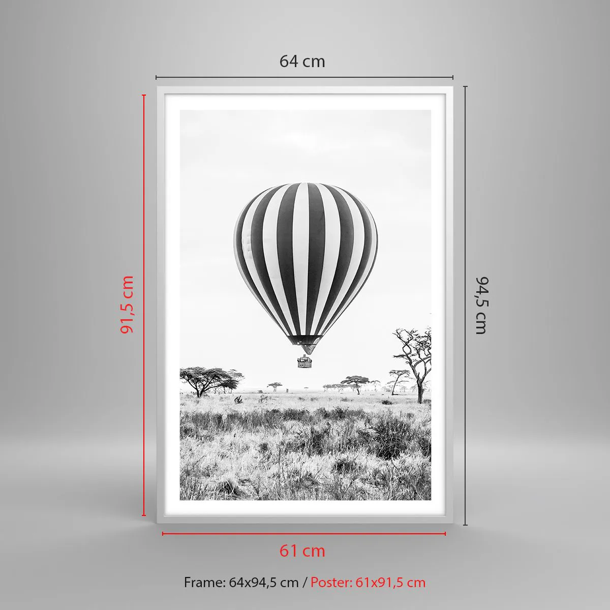 Poszter fekete keretben - A szavanna felett - 61x91 cm