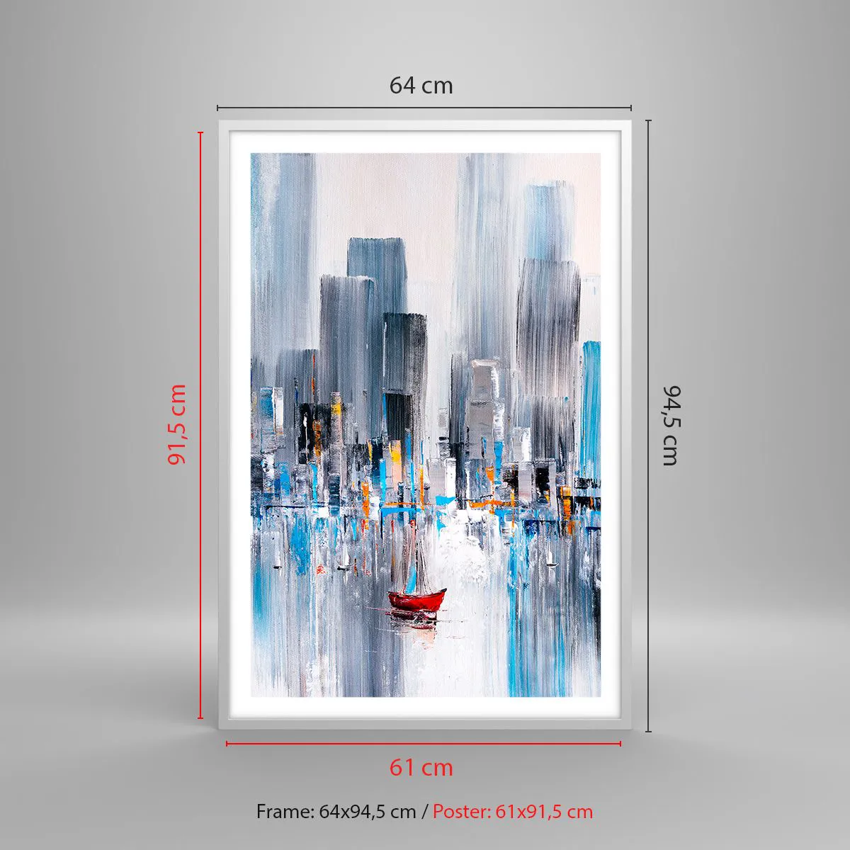 Plakát v bílém rámu - Metropole u zálivu - 61x91 cm