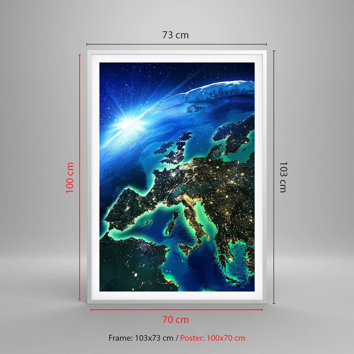 Pôster em moldura branca - Uma Europa cintilante - 70x100 cm