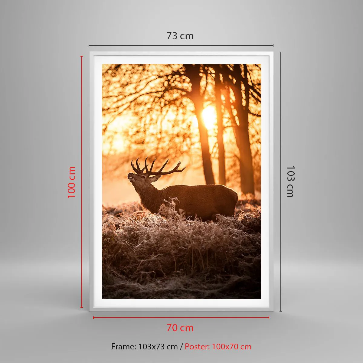 Poster în ramă albă - Visul unui vânător - 70x100 cm