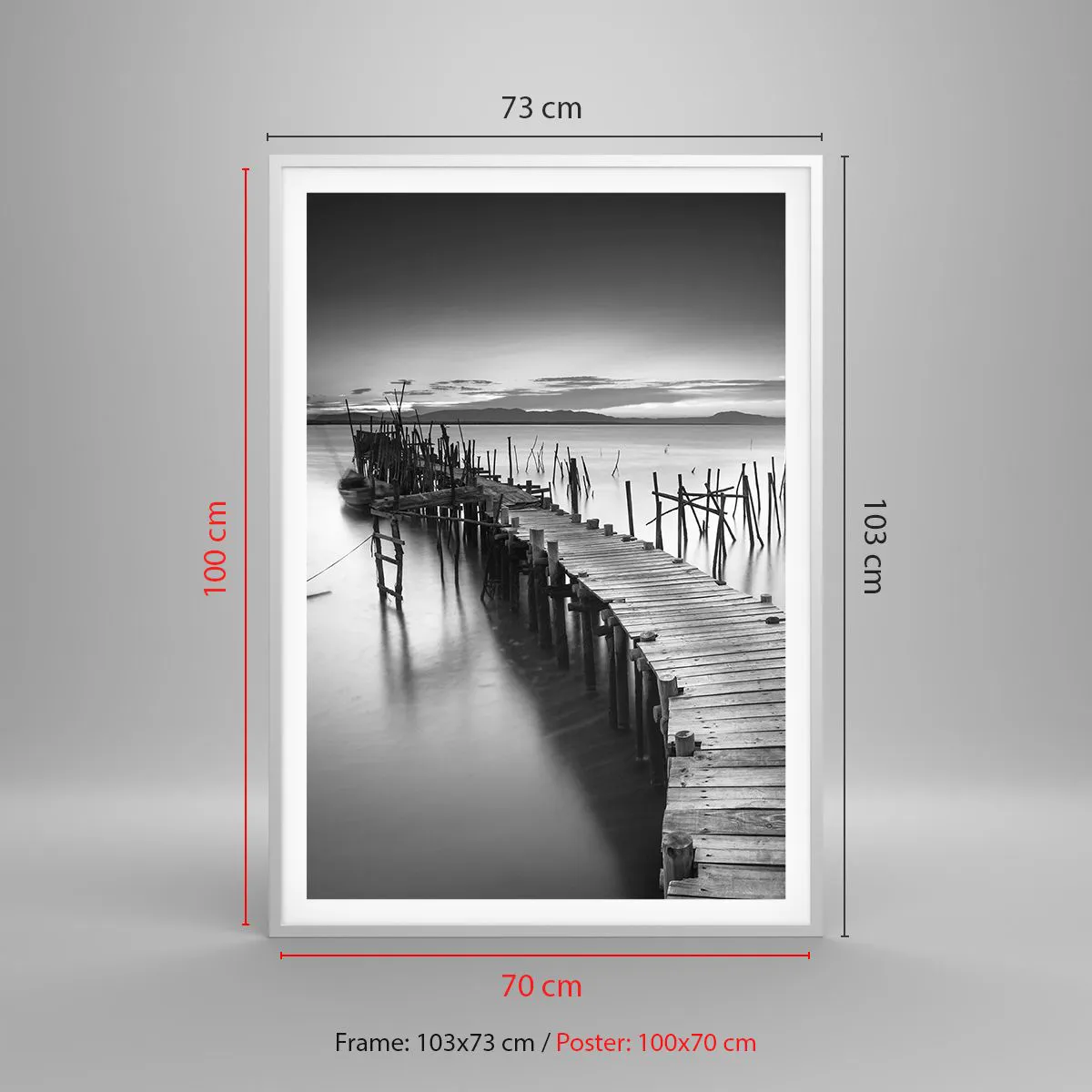Poster in een witte lijst - De rust van een vergeten kust - 70x100 cm