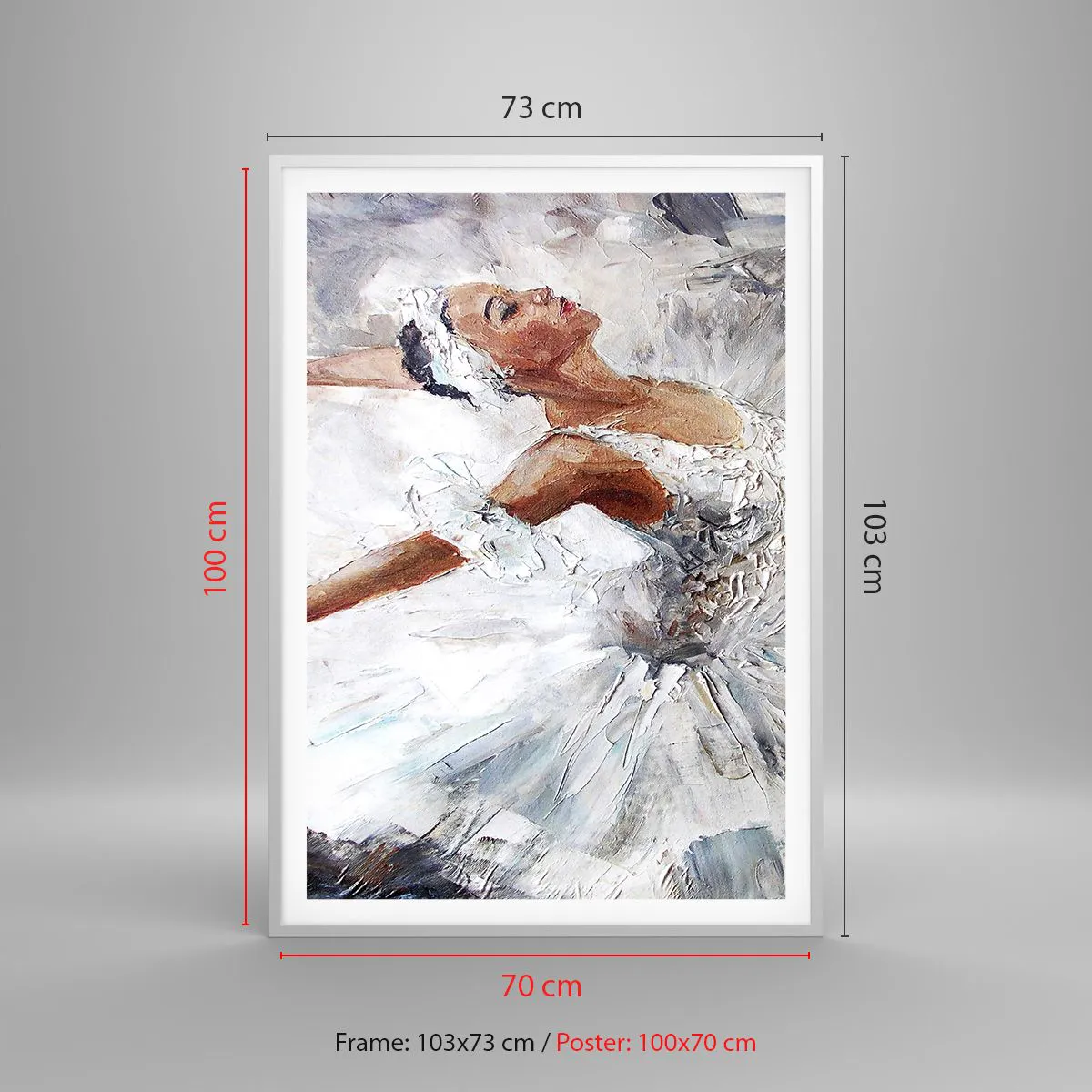 Plakat i hvid ramme - Blød og let som tyl - 70x100 cm