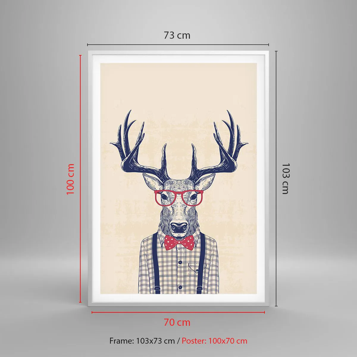 Affisch i vit ram - Rolig extravagans - 70x100 cm