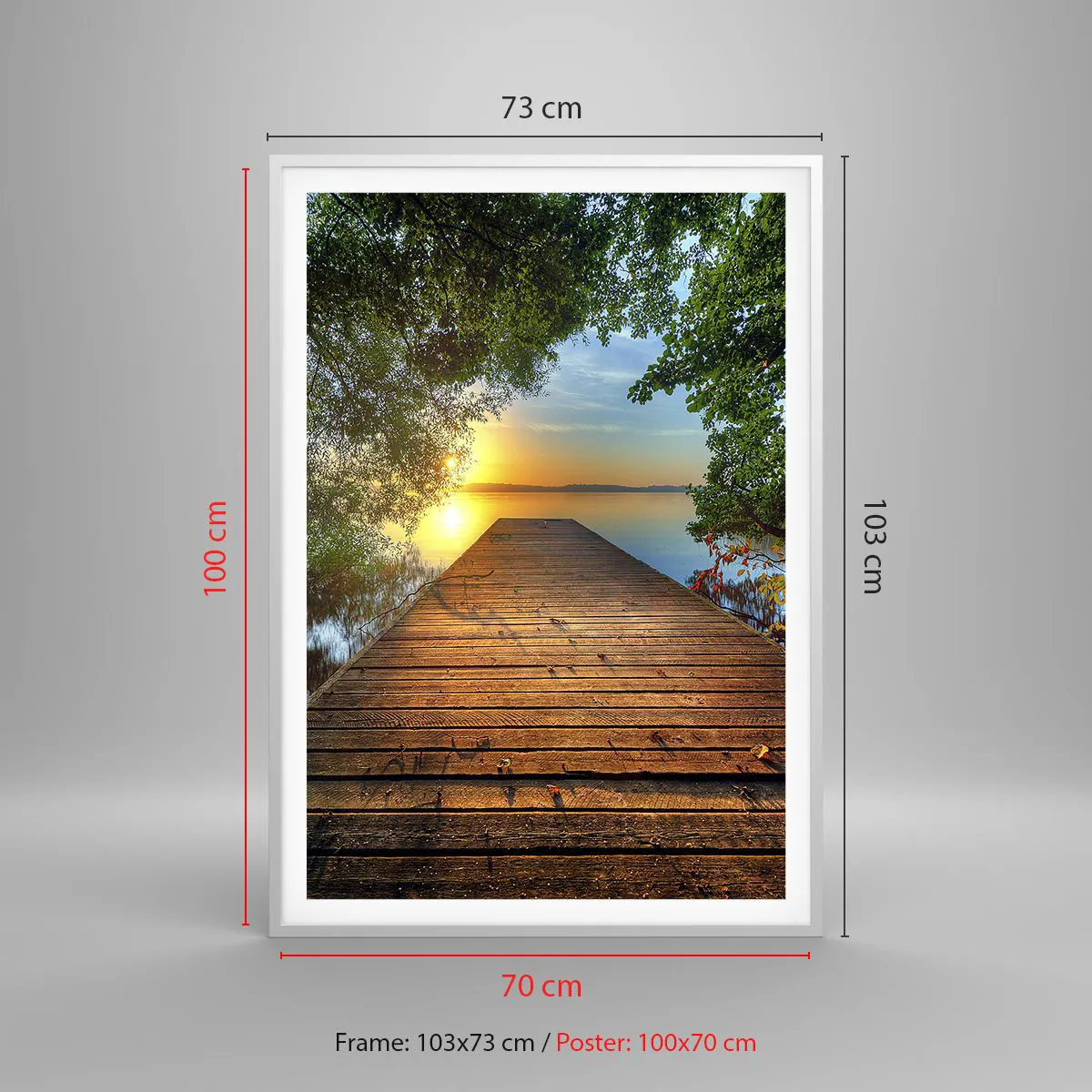 Affiche dans un cadre blanc - Poster - Prenez votre temps, asseyez-vous - 70x100 cm