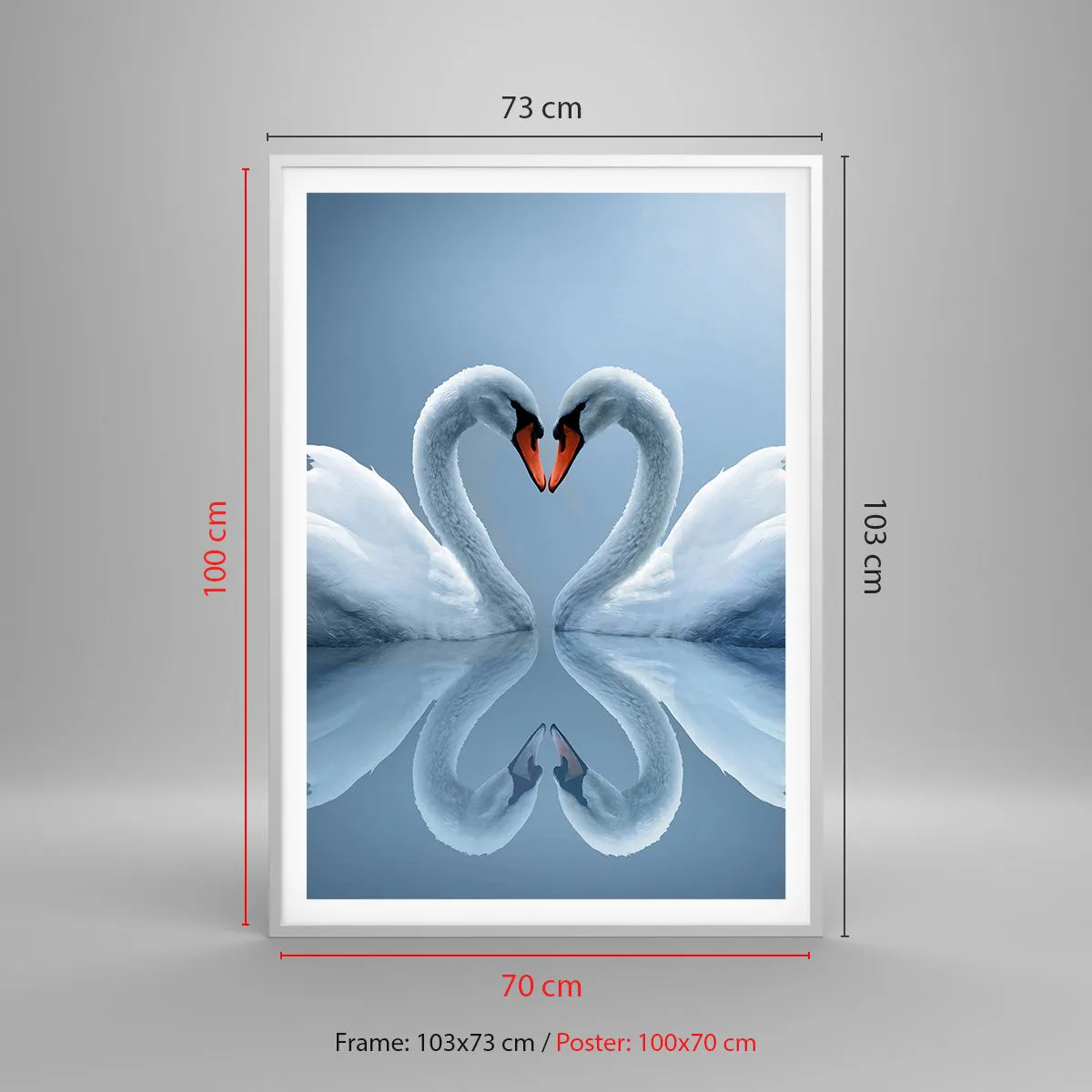 Plakat w białej ramie - Czas na miłość - 70x100 cm