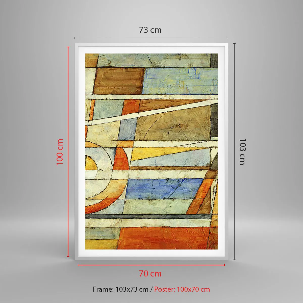 Poster în ramă albă - Cubismul în construcție - 70x100 cm