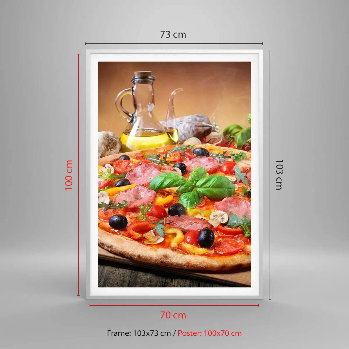 Affiche dans un cadre blanc - Poster - Avec une vraie saveur italienne - 70x100 cm
