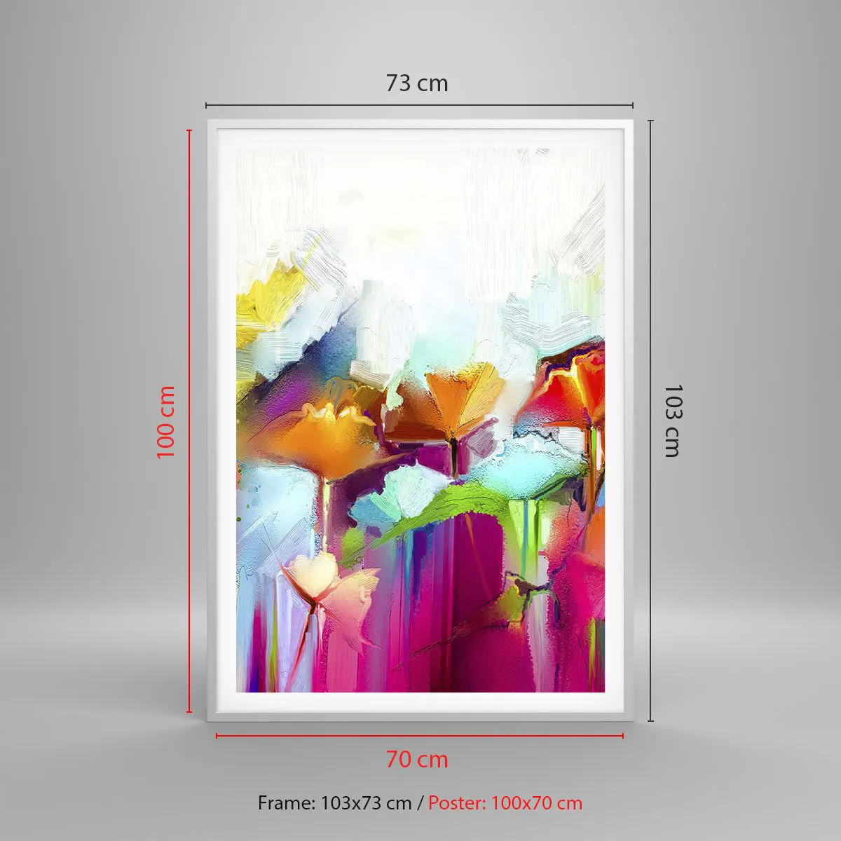 Affiche dans un cadre blanc - Poster - L'arc-en-ciel s'est épanoui - 70x100 cm