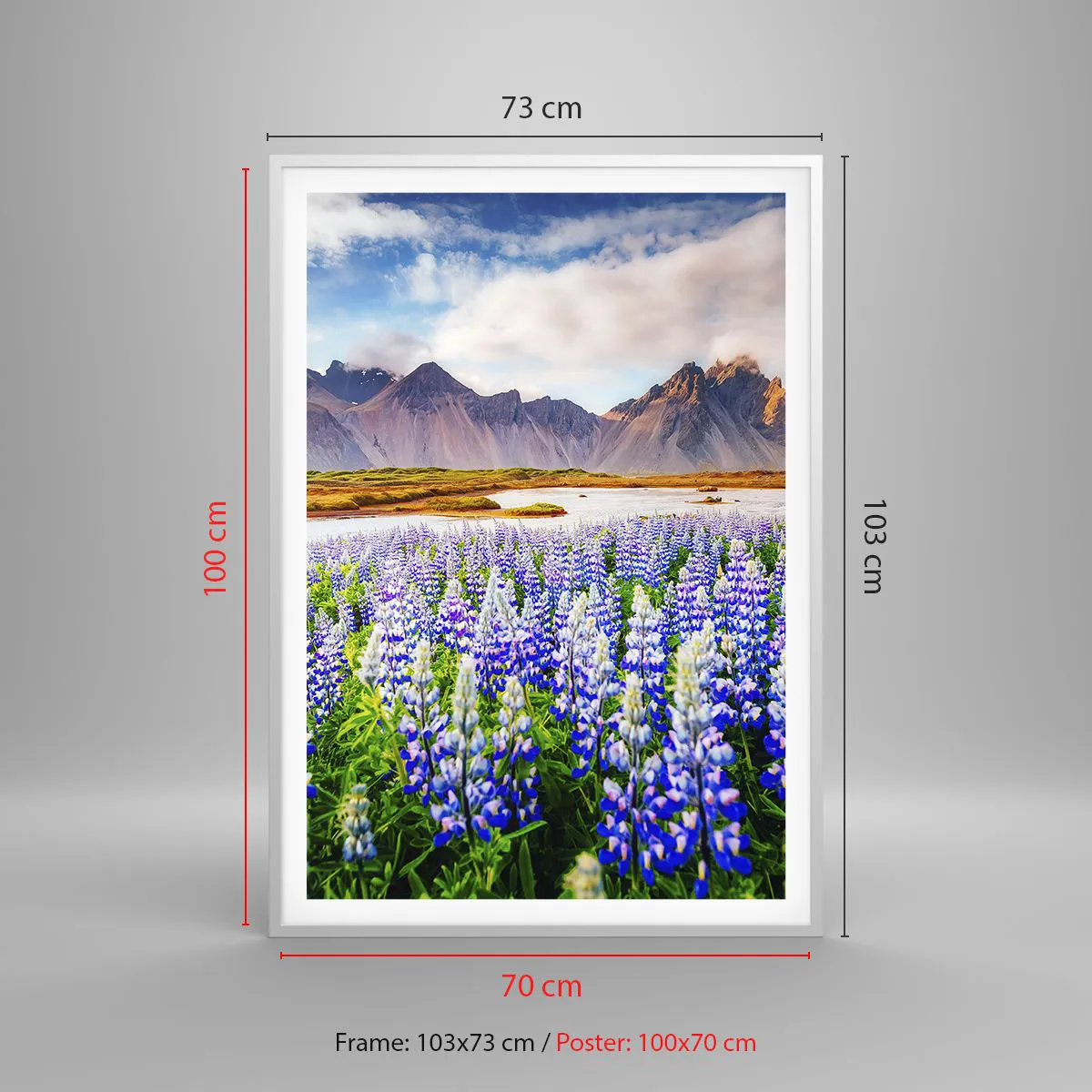 Poster in white frmae - Strength and Severity next to Sweetness - 70x100 cm