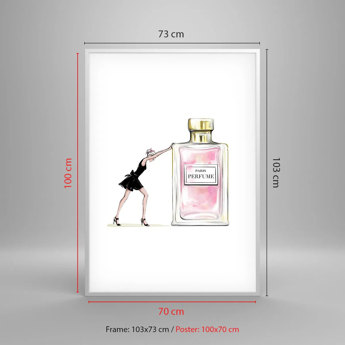 Affisch i vit ram - Kvinnlighetens kärna - 70x100 cm