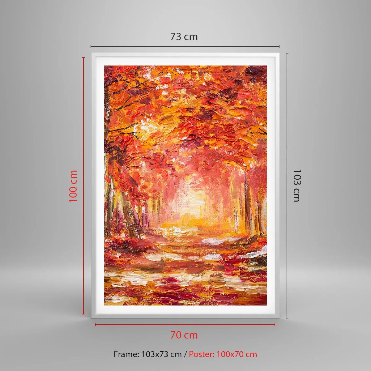 Poster in cornice bianca - Foresta di rame - 70x100 cm