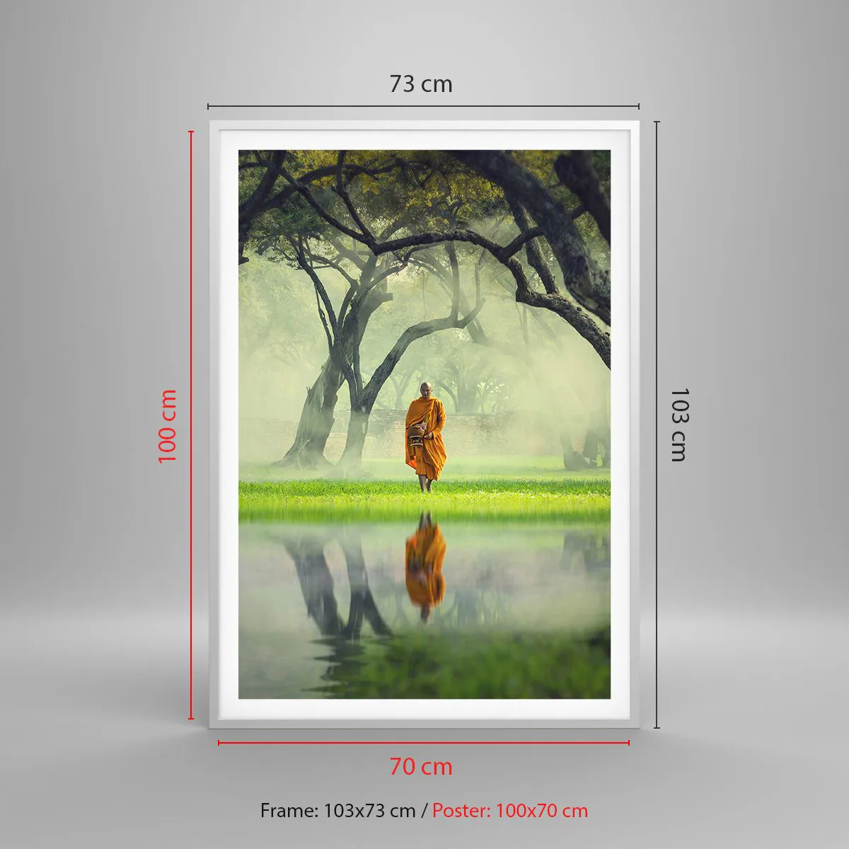 Poster in een witte lijst - Op weg naar verlichting - 70x100 cm