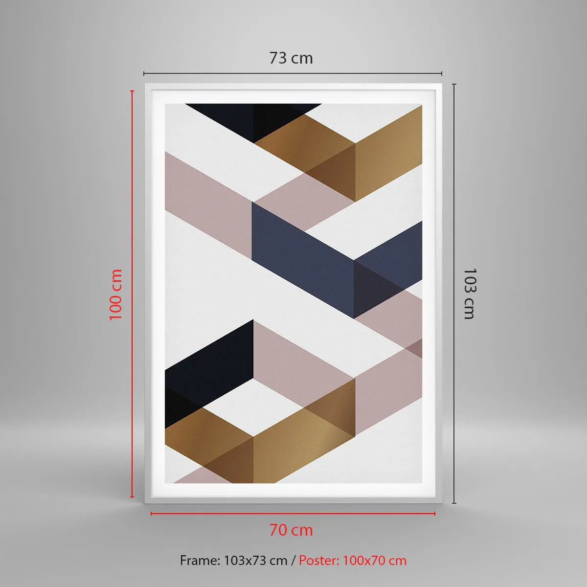 Plagát v bielom ráme - Roviny a uhly - 70x100 cm