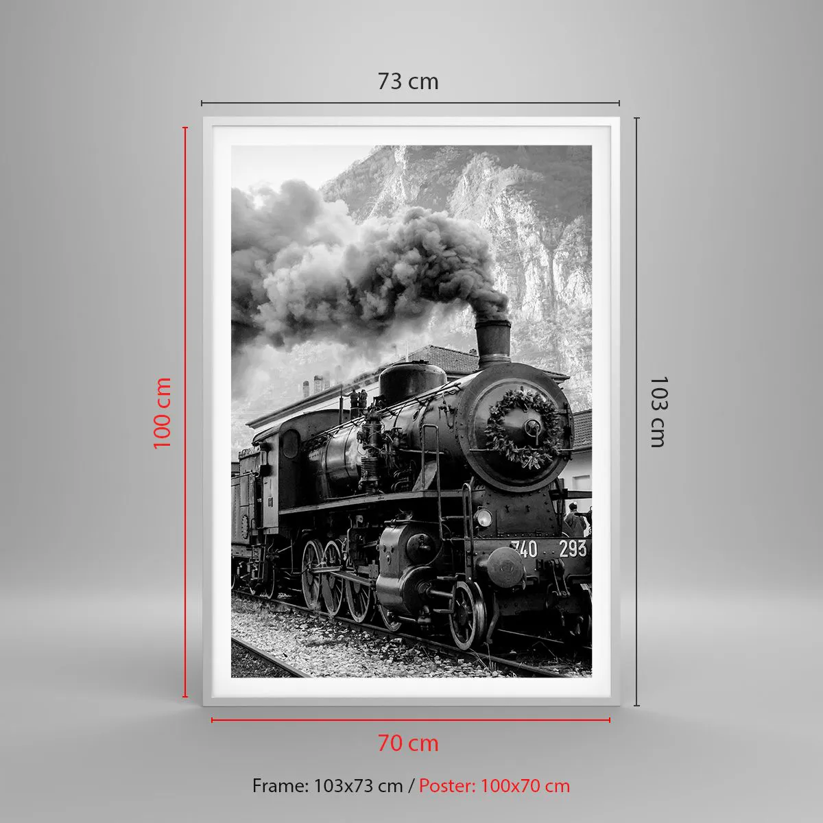 Plagát v bielom ráme - Stojí na stanici… - 70x100 cm