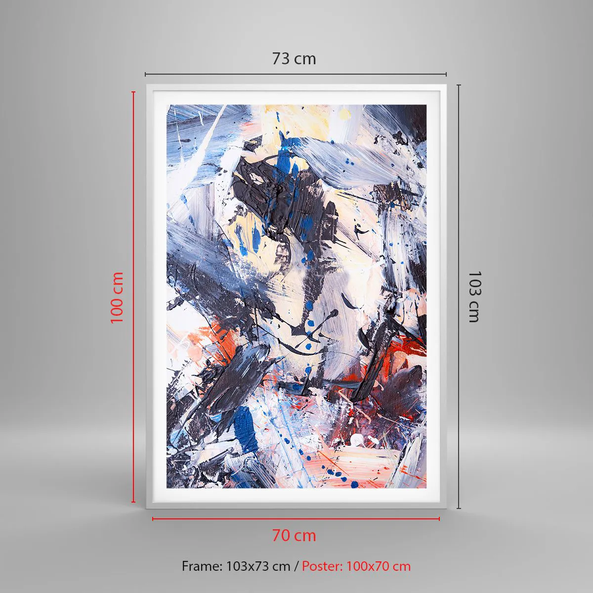 Poster in white frmae - Crazy Dance of Abstraction - 70x100 cm