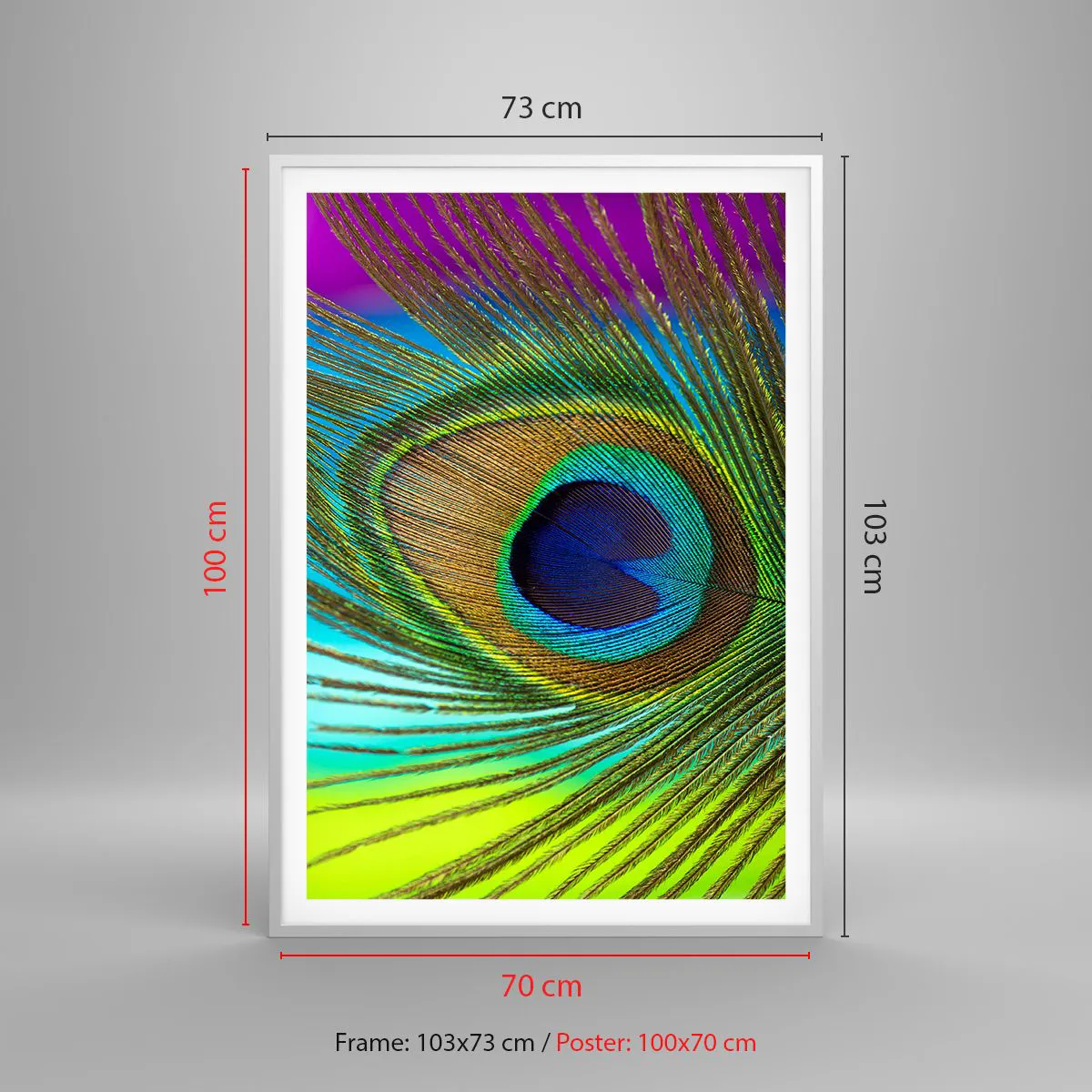 Poster in einem weißen Rahmen - Auge in Auge - 70x100 cm