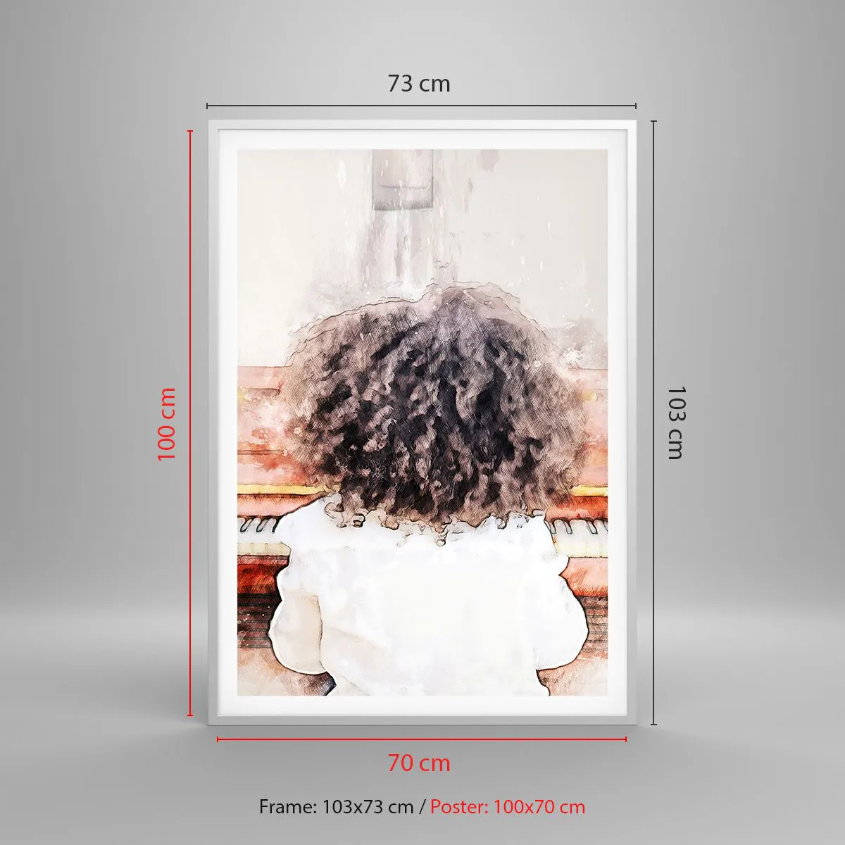 Affisch i vit ram - I en ny värld - 70x100 cm