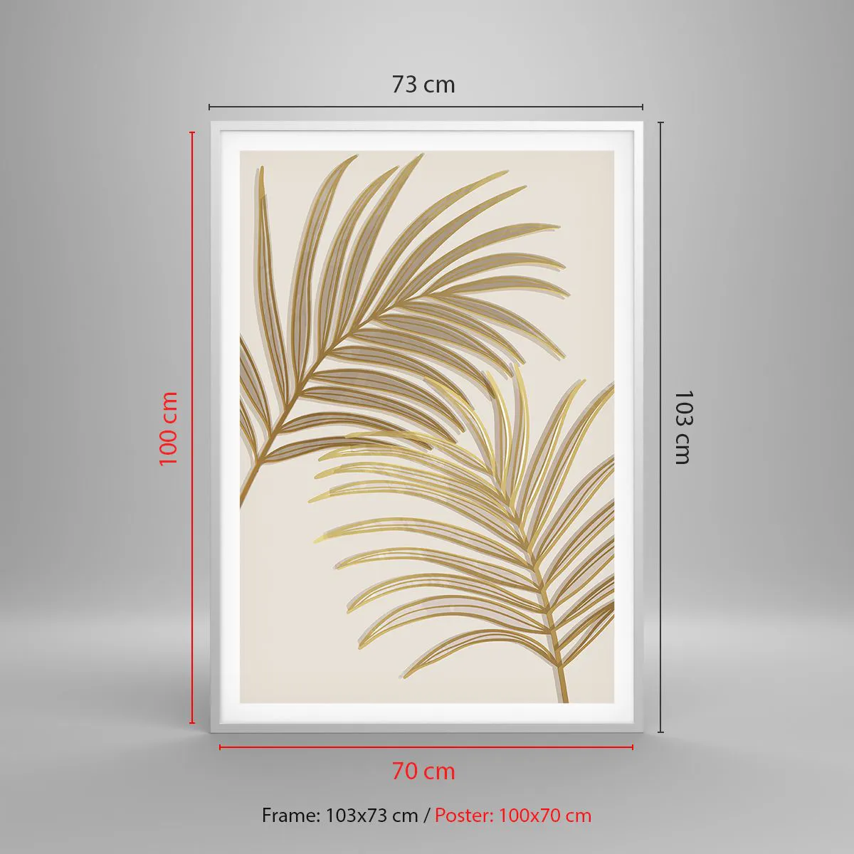 Plagát v bielom ráme - Zlatá palma! - 70x100 cm