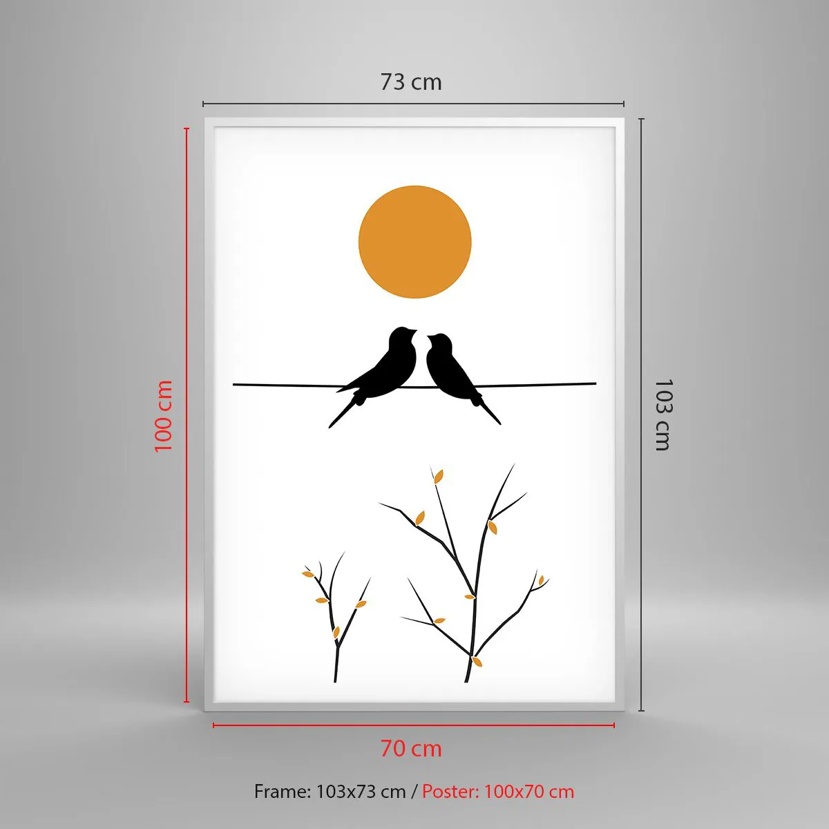 Poster in white frmae - Nightingale Evening - 70x100 cm