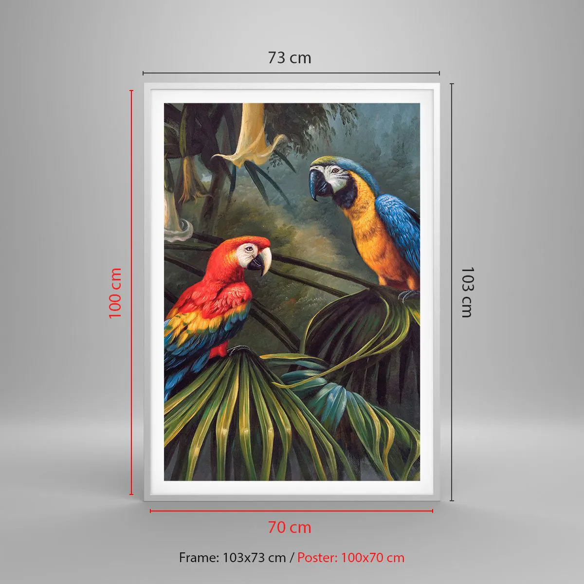 Affisch i vit ram - Romantiken i tropikerna - 70x100 cm