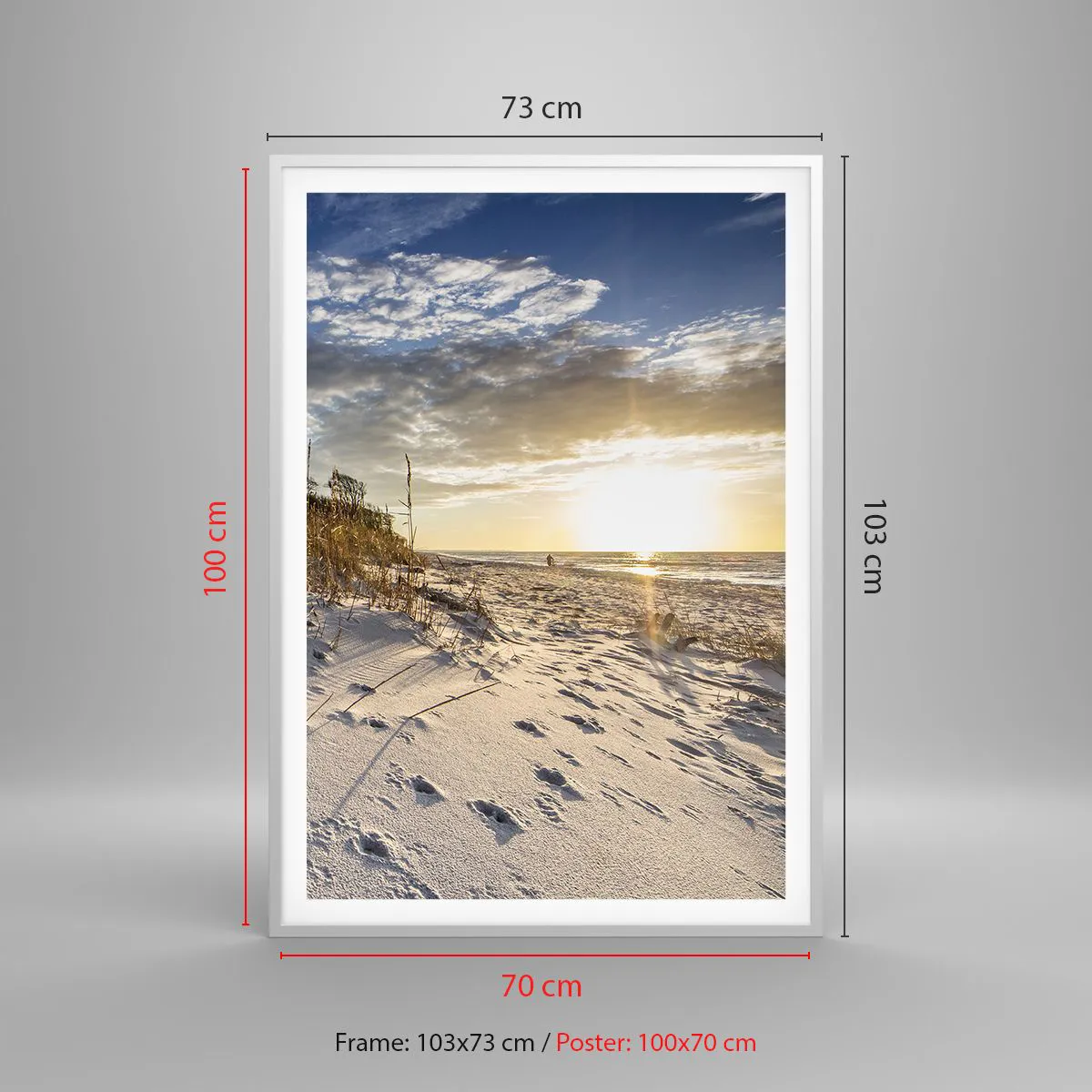 Poster in white frmae - Invitation to a Walk - 70x100 cm