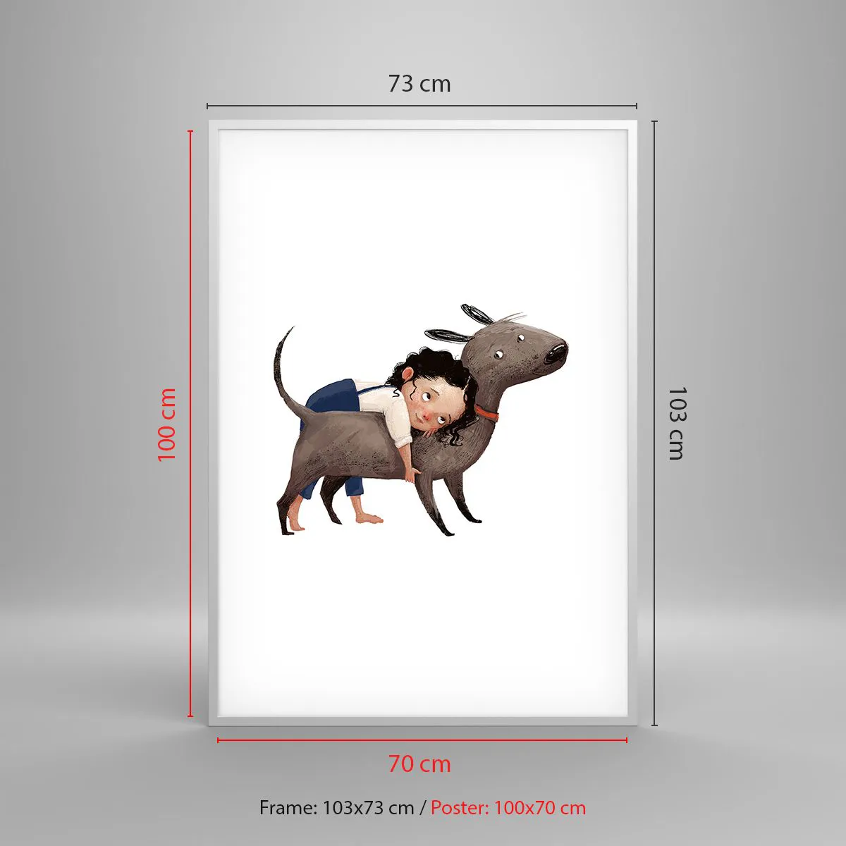 Plagát v bielom ráme - Najlepší priatelia - 70x100 cm